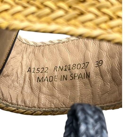 Boden-size 8/39 Woven Striped Heeled Sandals Multicolor Pink & Blue - Picture 5 of 9